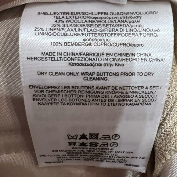 Brooks Brothers NWT Women’s Lucia Fit Wool, Linen, and Silk Beige Dress Pants, 6 - Picture 14 of 16